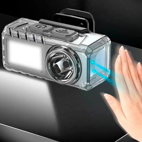 Налобный фонарь YJ-A06, LED+6SMD RGB, красный, белый, датчик движения, АКБ Li-Ion, клипса, магнит, ЗУ Type-C | Зображення 5