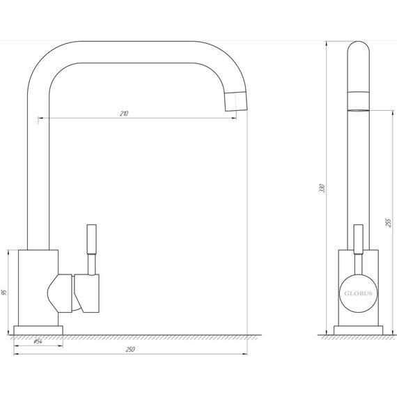 Змішувач для кухні Globus Lux ALPEN SUS-203L | Зображення 1
