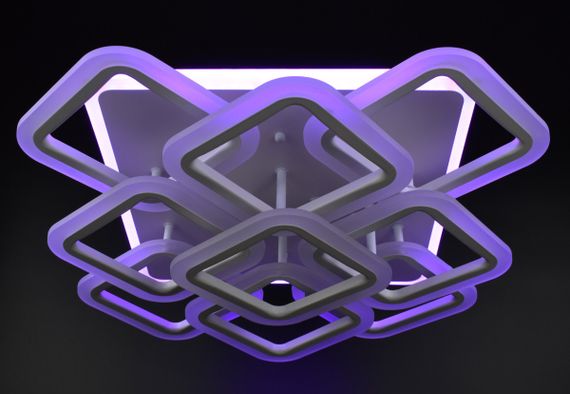 Люстра світлодіодна стельова LED світильник для квартири на стелю лед з пультом 25942 Білий 13х49х49 см. | Зображення 7