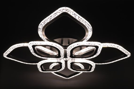 Люстра світлодіодна стельова LED світильник для квартири на стелю лед з пультом 25746 Чорний 10х53х71 см. | Зображення 3