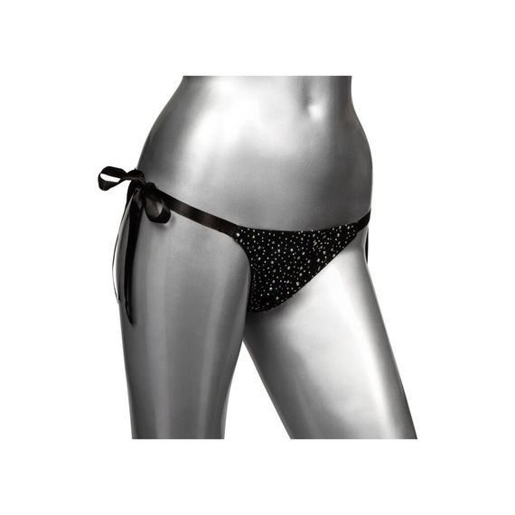 Трусики зі стразами на зав'язках CalExotics Radiance Side-Tie Panties, чорні, One size | Зображення 3