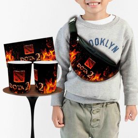 Набор: детская сумка-бананка+кружка Дота2 "Dota 2" 32х15см,бананка для мальчика через плечо на подарок (00904)