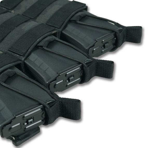 Съемная передняя панель к плитоноске с подсумками под 3 магазина черный мультикам | Зображення 6