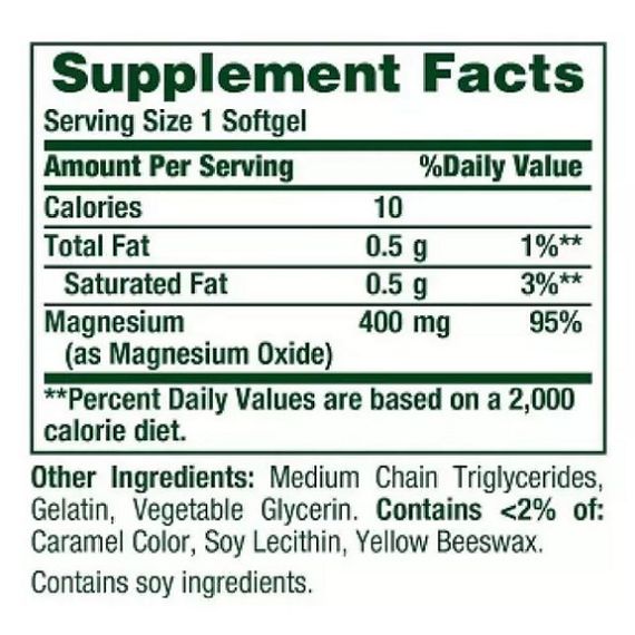 Микроэлемент Магний Nature's Bounty Magnesium 400 mg 75 Caps | Зображення 1