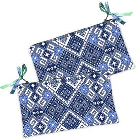 Косметичка женская Голубой украинский орнамент 20х12 см (K_15UKR043)