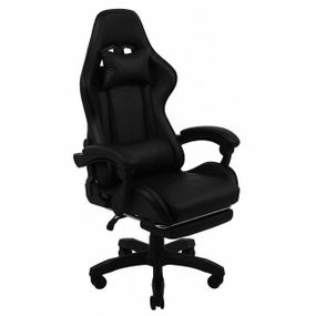 Крісло геймерське Bonro Бонро B-810 чорне з підставкою для ніг (42401042)