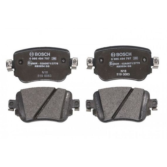 Тормозные колодки Bosch дисковые задние AUDI/SEAT/SKODA/VW ''R 0986494797 | Зображення 1