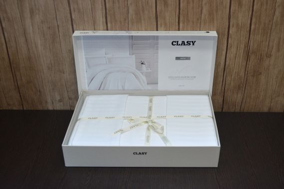 Постільна білизна Clasy Stripe Satin 200х220 Beyaz | Зображення 1