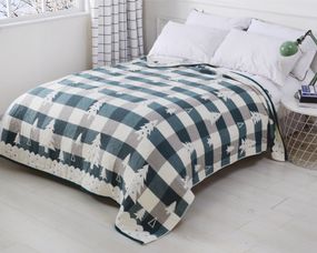 Ковдра Home Line 66601 КИТАЙ 150x200  100% бавовна Принт, Зелений