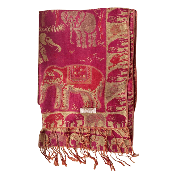 Шарф кашеміровий золото з рожевим Слон Pashmina 77857575