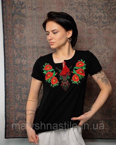 Жіноча Футболка вишиванка мак ПП7455 | Зображення 1