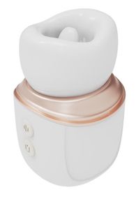 Вакуумний стимулятор з язичком - Dual Mode Licking & Suction Vibrator White Sex Aura