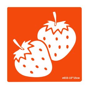 Трафарет для био-тату Клубника e033-15*15см, размер 15х15см