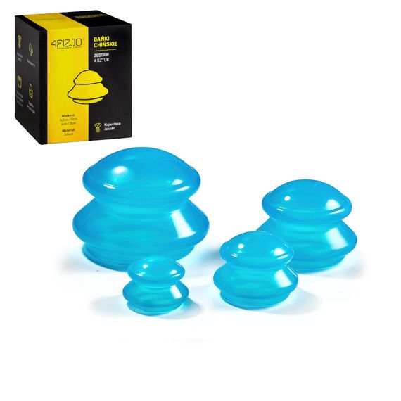 Вакуумні масажні банки 4FIZJO силіконові для тіла (китайські/атницелюлітні банки) 4 шт 4FJ0234 (P-5907739312341) | Зображення 2
