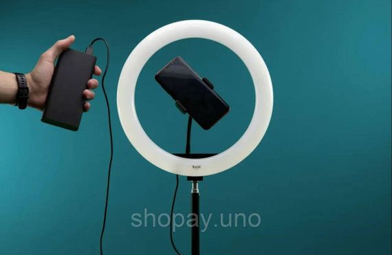 Кільцева LED лампа S31 Світлодіодна лампа USB з кріпленням тримачем телефону, 33см | Зображення 4