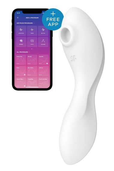 Вакуумний смарт-стимулятор із вібрацією Satisfyer Curvy Trinity 5+, Білий