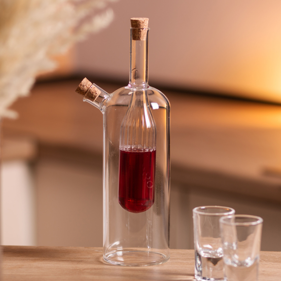 Стеклянная бутылка двойная для масла и уксуса 2в1 500 мл HP-34-13 | Зображення 4