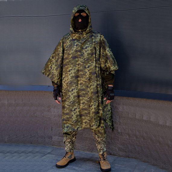 Дощовик пончо, Тактичний дощовик пончо, Пончо ЗСУ, Дощовик пончо, Пончо водонепроникне | Зображення 9