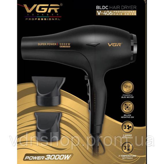 Фен для укладання локонів VGR, Фен-стайлер для сушіння волосся Професійний фен роботи GX-71 | Зображення 1