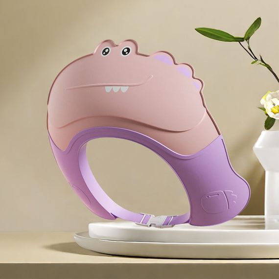 Дашок для миття голови купання малюка на застібці Крокодил Рожевий