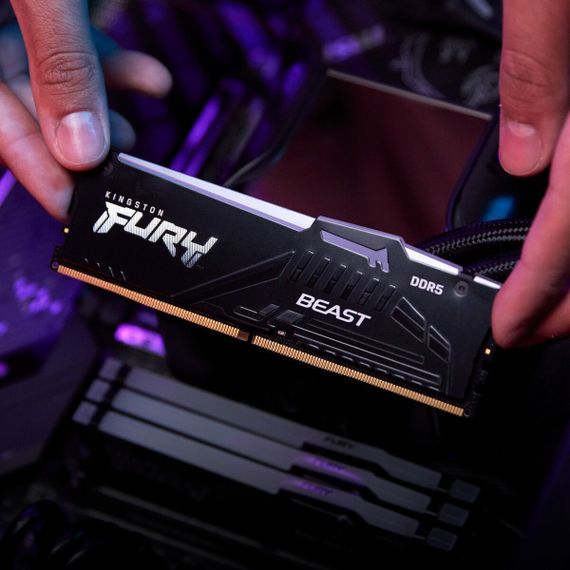 Пам&#039;ять ПК Kingston DDR5 64GB KIT (32GBx2) 5200 FURY Beast RGB KF552C40BB2AK2-64 | Зображення 5