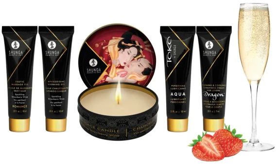 Набір для масажу Geisha (полуничне ігристе вино) sexstyle | Зображення 2