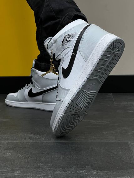 Чоловічі кросівки N-ike Air Jordan  High Gray Black White Артикул А1440 | Зображення 5