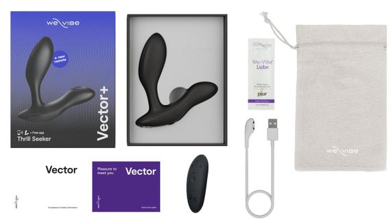Смарт-вибромассажер простаты We-Vibe Vector+ CHARCOAL BLACK, пульт ДУ, регулируемый угол наклона | Зображення 5