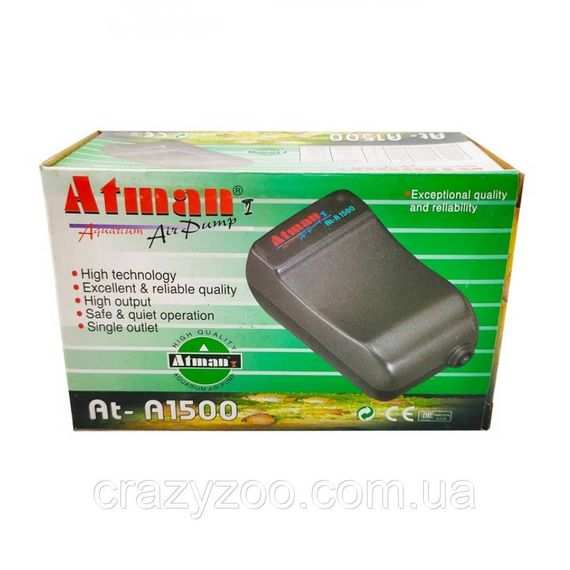 Компресор для акваріума Atman AT-A1500 2.5 Вт 2 л/хв до 100 л 1015001 | Зображення 1