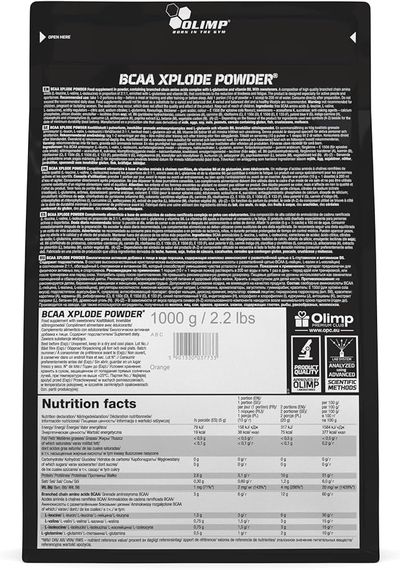 Амінокислоти Olimp BCAA Xplode Powder 1000 г, лимон | Зображення 1