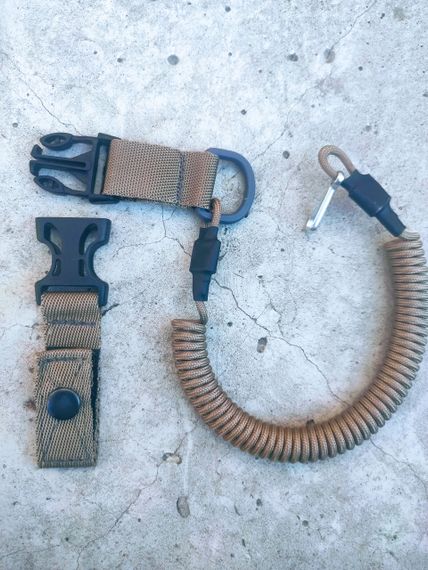 Страхувальний шнур тренчик економ з фастексом, швидкознімний (паракорд, койот) MAS | Зображення 1