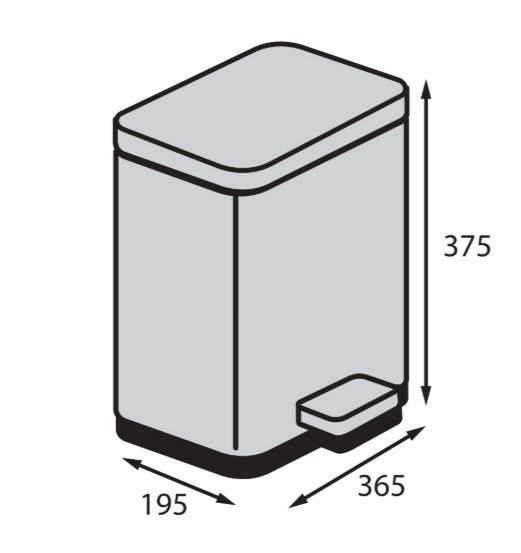 Відро для сміття Koer TC-010315-02 з плавним закриттям, прямокутне, 15 л, нержавійка (KR5603) | Зображення 1