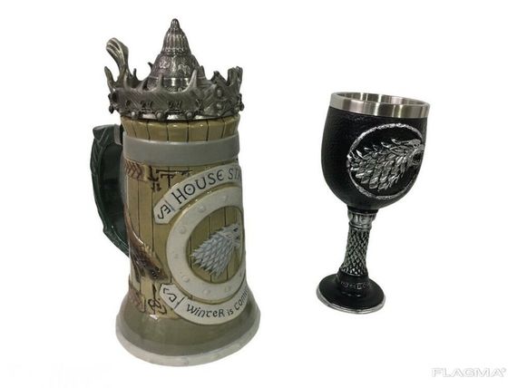 Подарочный Набор Кружка Game Of Thrones House Stark Игра Престолов Дом Старков и Бокал... | Зображення 2