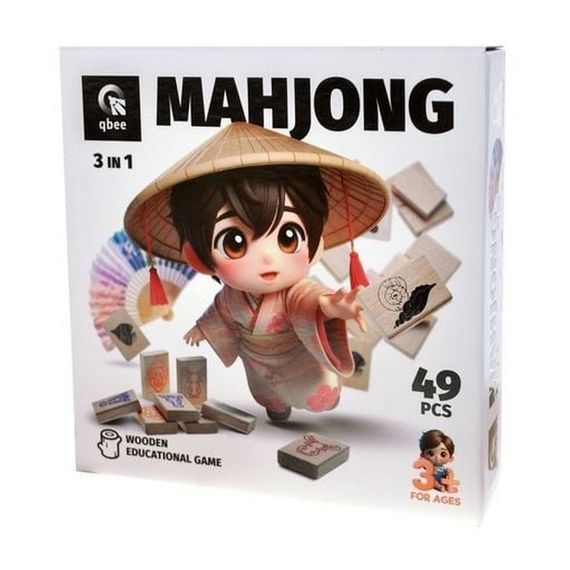 Деревянная детская игра "Детский маджонг" QB700-007, 49 деталей