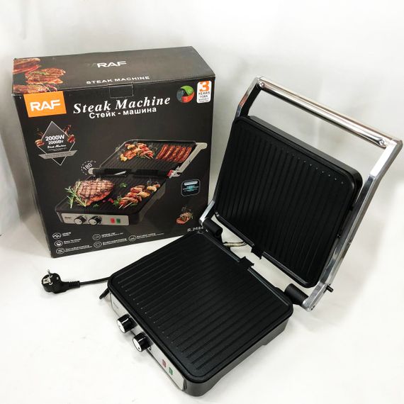 Электрический гриль для использования на кухне RAF R.2684 2000 Вт, Настольный электрогриль для кухни NB-37 | Зображення 5