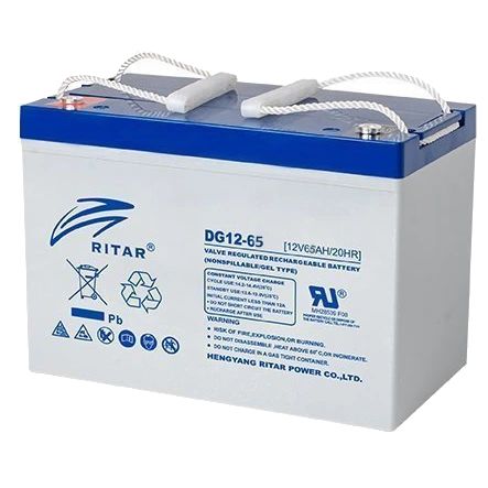 RITAR DG12-65 65A•ч 12В гелевая Свинцево-кислотна акумуляторна батарея
