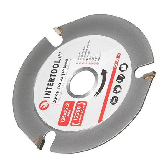 Диск для деревини з твердосплавними напайками 125*22.2 мм, 3Т INTERTOOL CT-3014 | Зображення 2