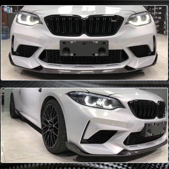 Накладка на передній бампер Lip V2 (для F87 M2 Competition, Карбон) для BMW 2 серія F22/23 2014-2021 рр | Зображення 2