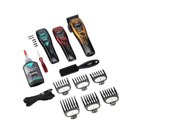 Акумуляторна машинка для стрижки VGR V-668, 8000-11000 RPM, 6 насадок, LED дисплей, змінний корпус | Зображення 2