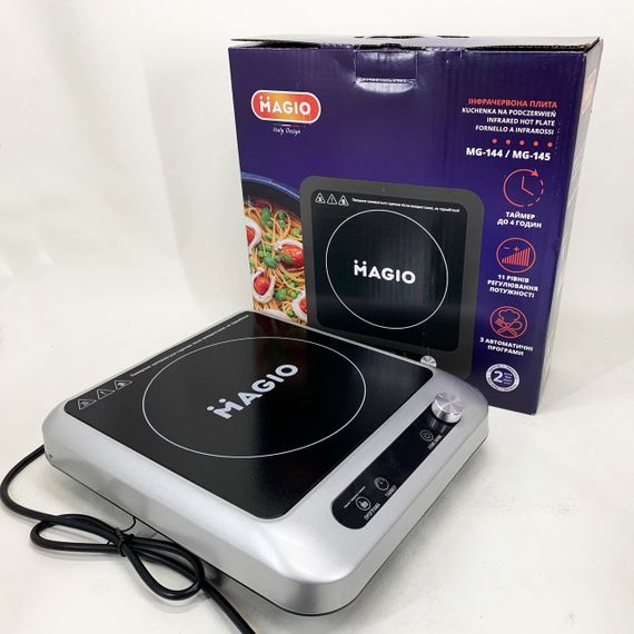 Маленька електрична плитка Magio MG-145 2000 Вт, Портативна плита електро, Комфорочна електроплита FR-84 | Зображення 8