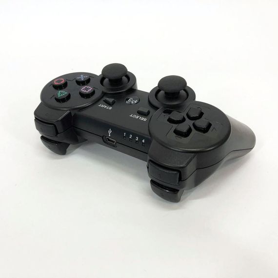 Игровой беспроводной геймпад Doubleshock PS3/PC аккумуляторный джойстик с функцией вибрации. Цвет: черный | Зображення 5