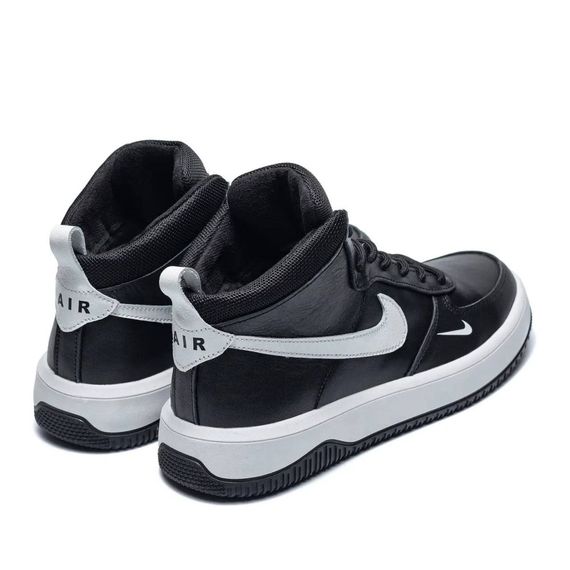 зимові шкіряні ботинки  Nike колір чорний/ білий | Зображення 3