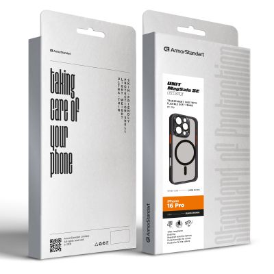 Чехол для мобильного телефона Armorstandart Unit MagSafe SE Apple iPhone 16 Pro Black Orange (ARM81147) | Зображення 1