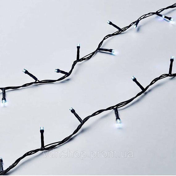 Новорічна гірлянда кімнатна нитка 22 м 220 LED чорний провід Білий W220LED22MBW | Зображення 4