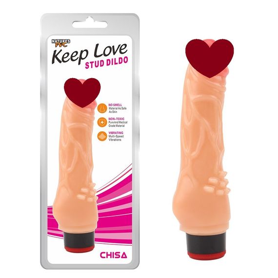 Вібратор реалістичний Chisa Keep Love Stud Dildo на батарейках, бежевий sexstyle