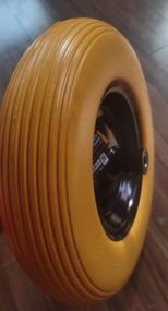 Колесо для тачки полиуретановое 4х8'' с линейным рисунком протектора СИЛА