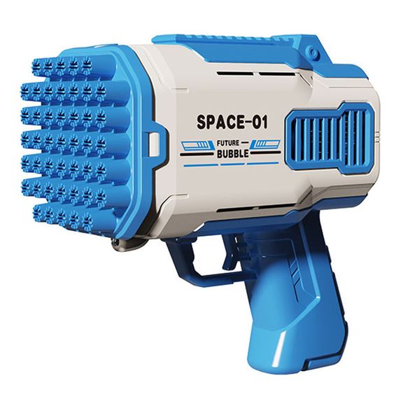 Пистолет для мыльных пузырей Bubble Gun 698-20 с насадками на 32/45 отверстий 50ml Blue