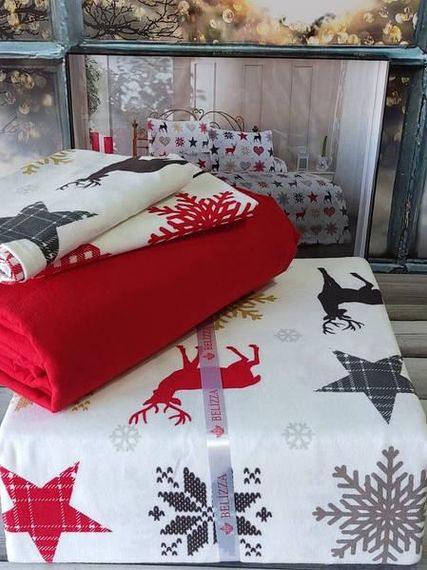 Постельное белье Belizza Happy Фланель Хлопок Семейный размер