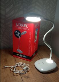 Настільний акумуляторний світлодіодний світильник Luxel TL-04W, 6 Вт, USB, нічник, білий