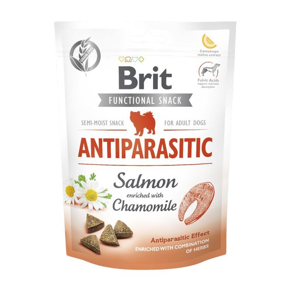 Ласощі Brit Care Functional Snack Snack Antiparasitic Salmon д/собак напіввологі антипаразитарний ефект лосось 150 г